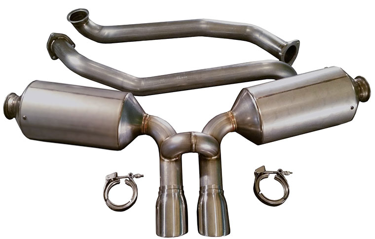 No Holds Barred Porsche Cayman Competition Exhaust Muffler System from Burns Stainless LLC
